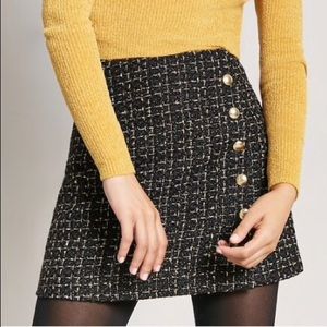 Metallic Tweed Mini Skirt